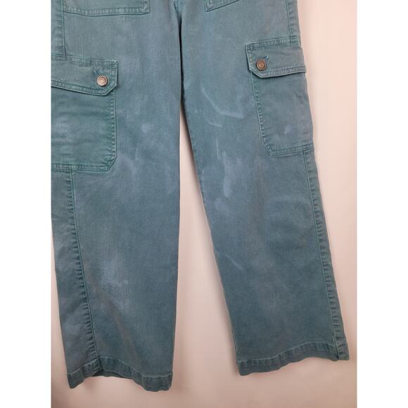Noon Cargo Culotte Kids Jeans Teal Green Size 24x26.5 EU 32 - Picture 3 of 10